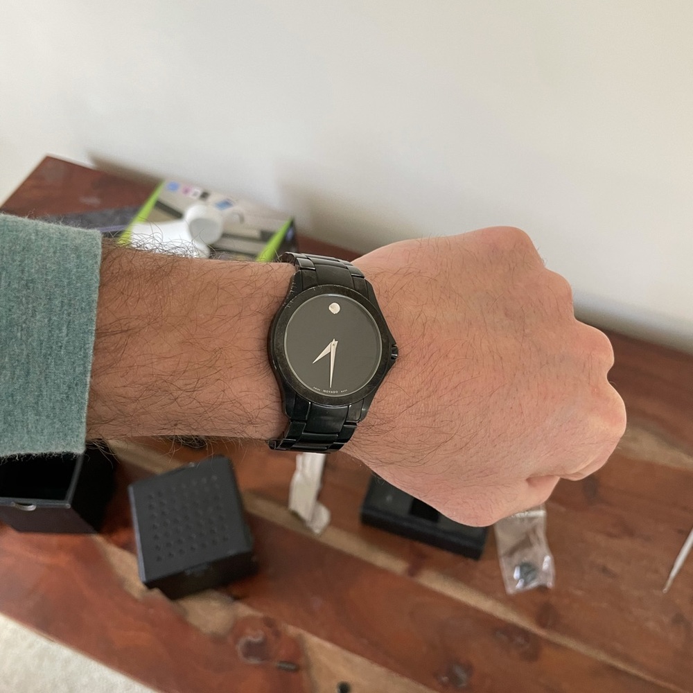 Black Movado Crystal Watch